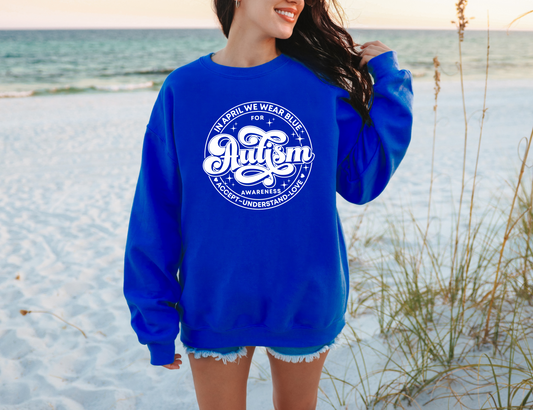 Autism - We Wear Blue Sweatshirt