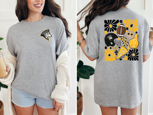 Winterset Huskies Boho Football T-shirt