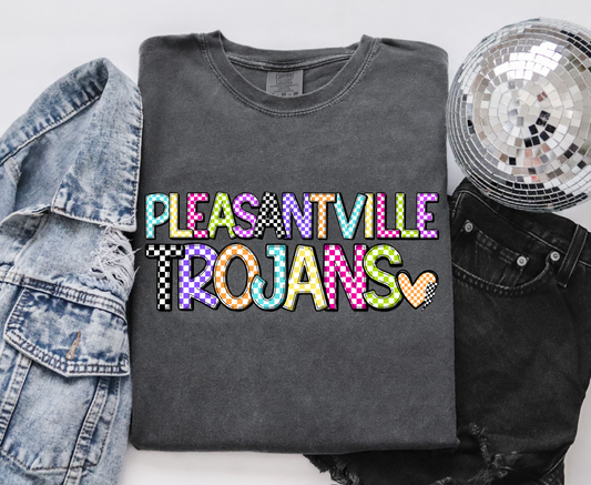 Bright Check Pleasantville Trojans T-shirt