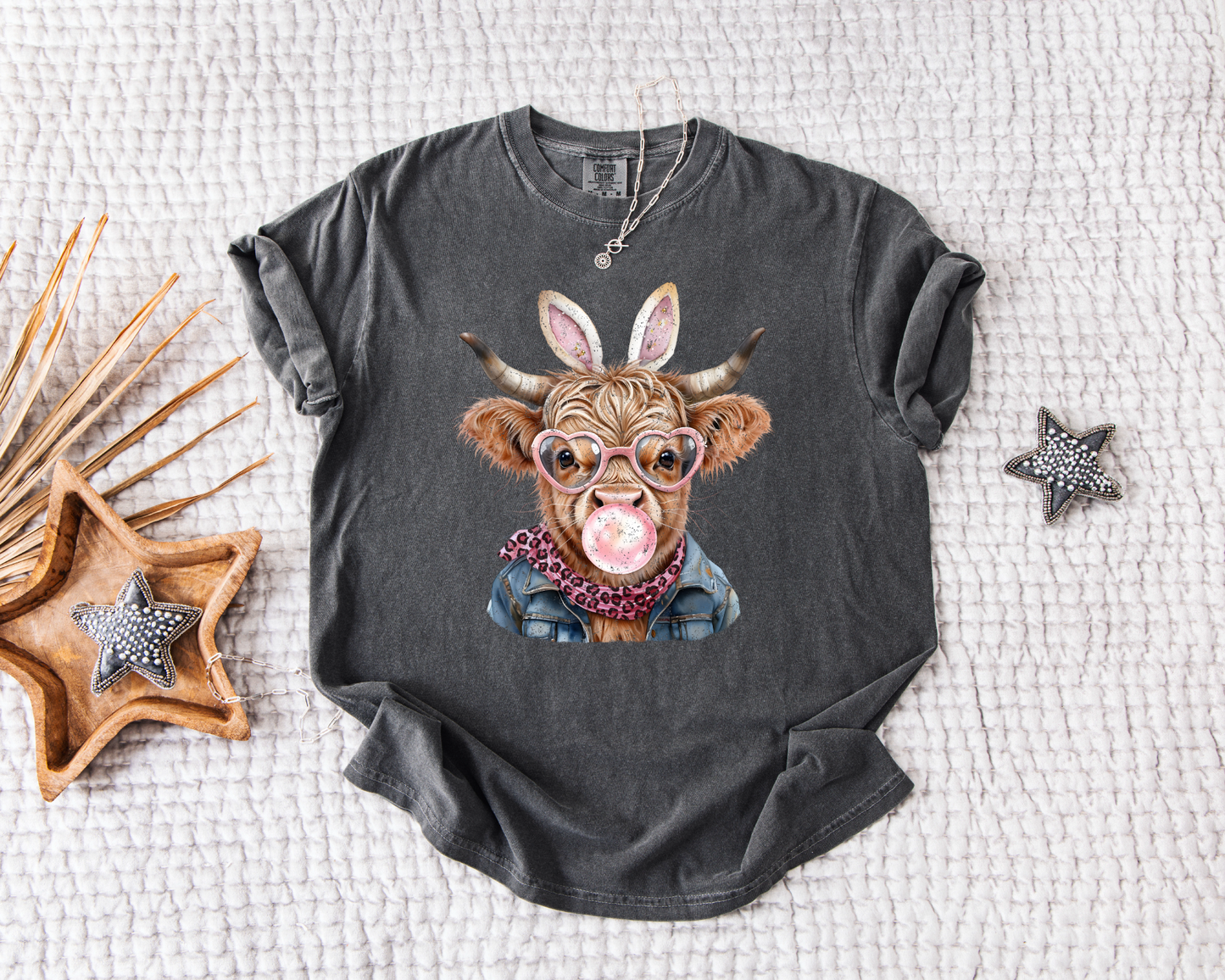 Bubble Blowin' Easter Cow T-shirt