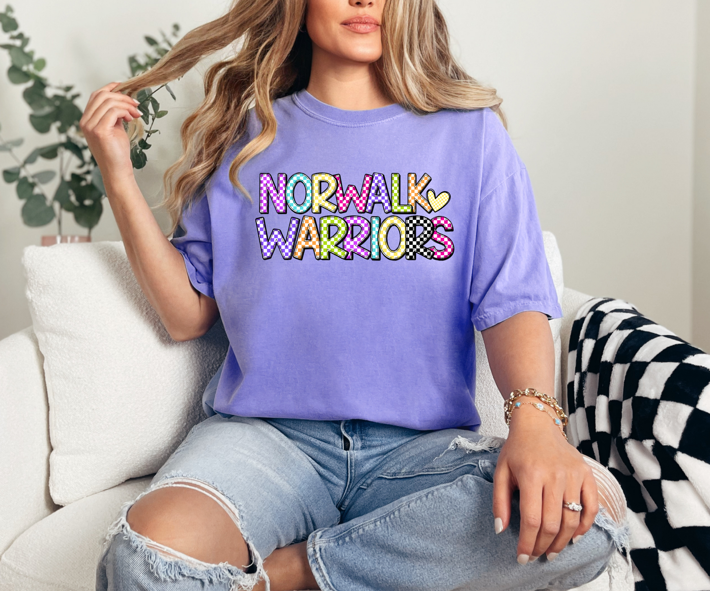 Bright Check Norwalk Warriors T-shirt