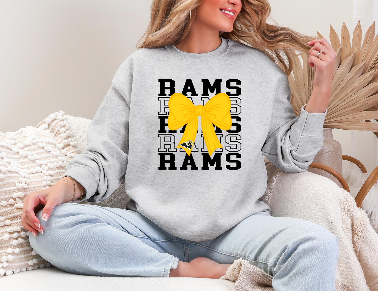 Coquette Bow Rams Sweatshirt