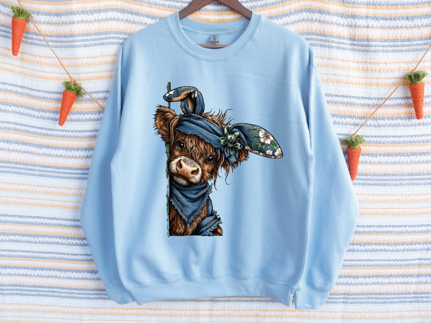 Peeking Easter Cow Sweatshirt