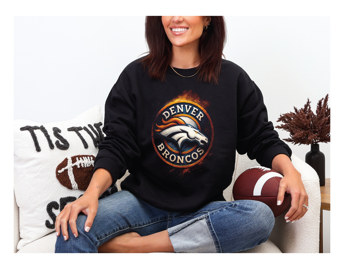 Denver Broncos Halftoned Sweatshirt - Multiple Designs