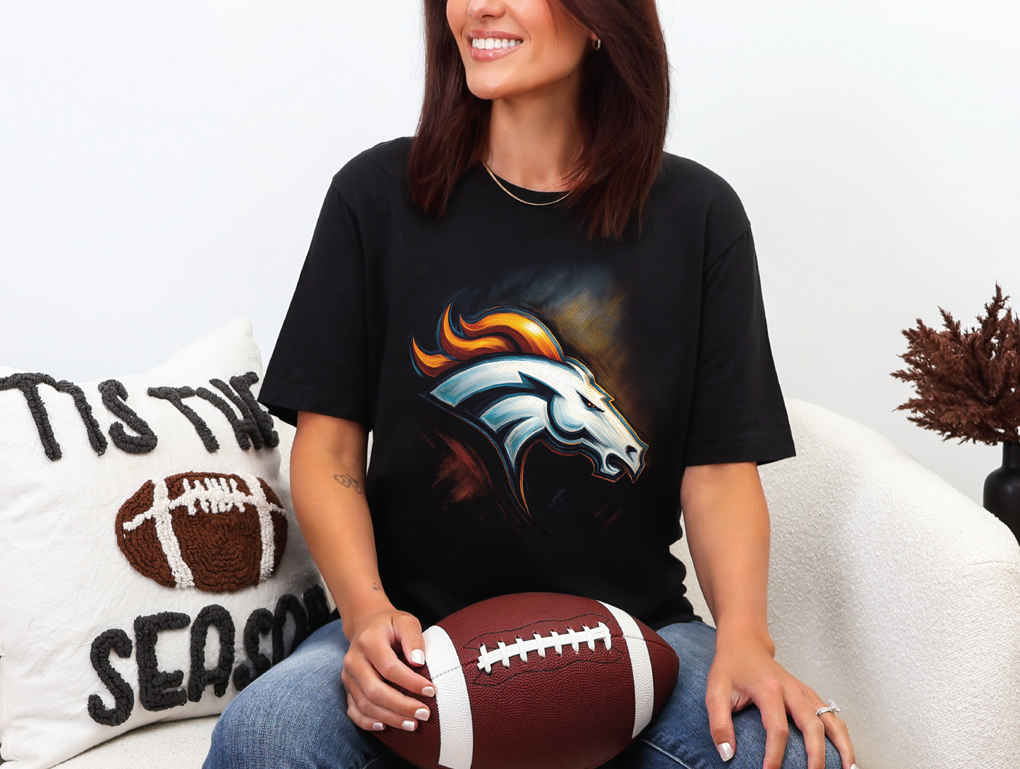 Denver Broncos Halftoned T-shirt - Multiple Designs