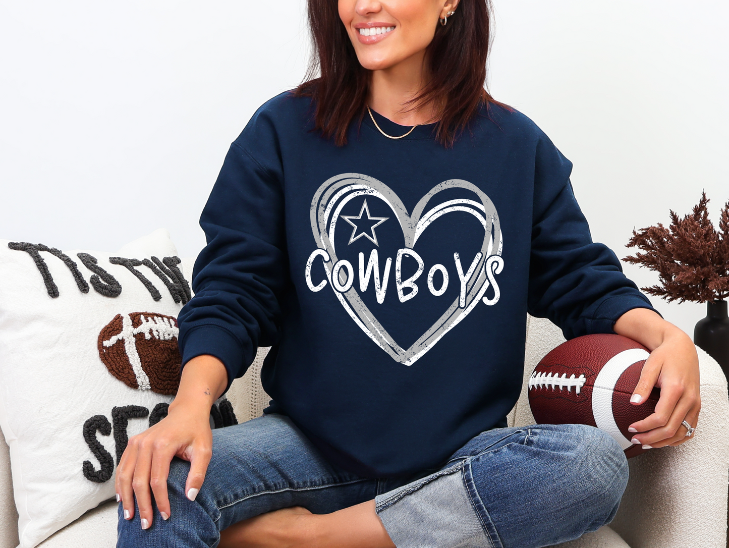 Double Heart Cowboys Sweatshirt