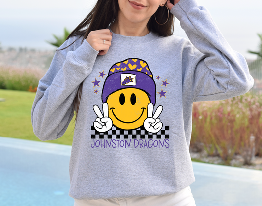 Johnston Dragons Smiling Beanie Sweatshirt