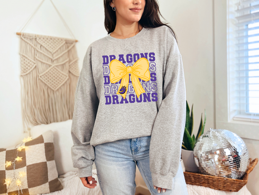 Johnston Dragons Coquette Bow Sweatshirt