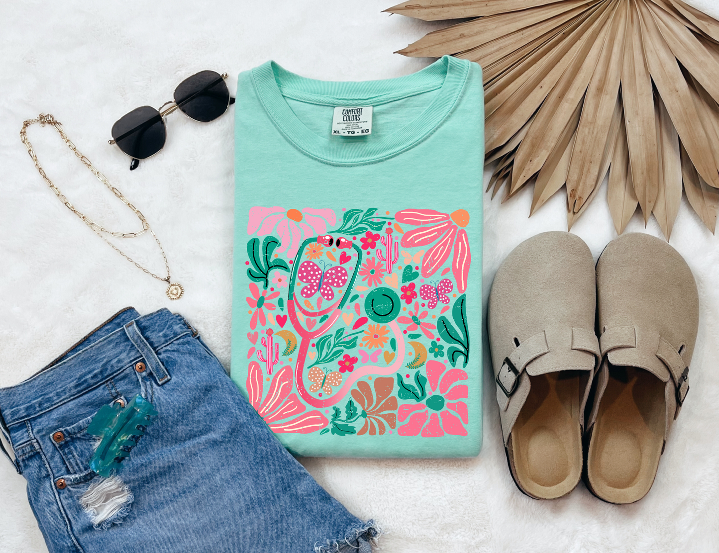 Floral Stethoscope T-shirt