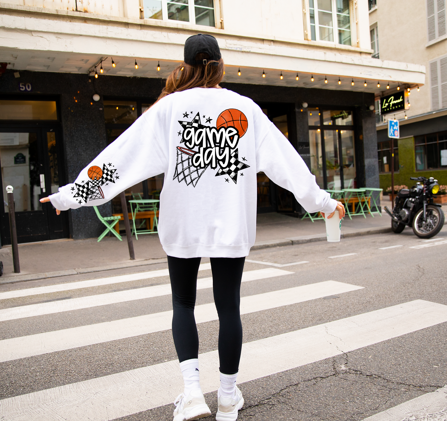 Basketball Game Day Sleeve Sweatshirt