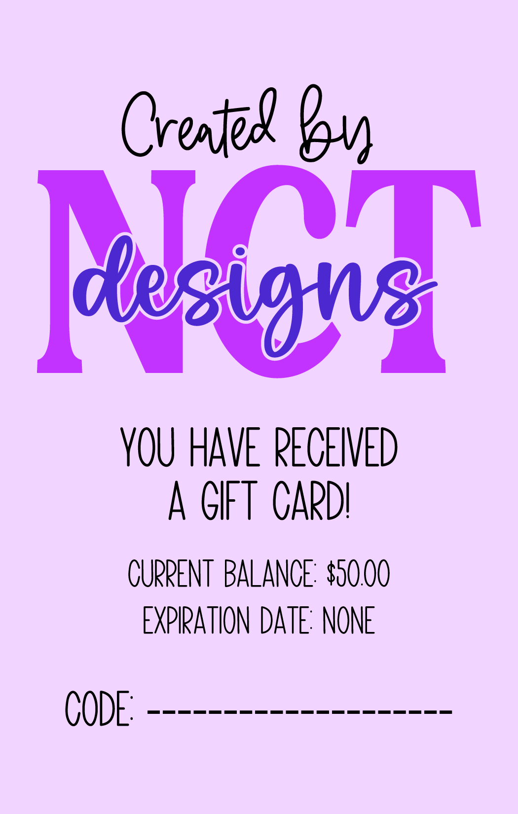 NCT Designs Gift Card