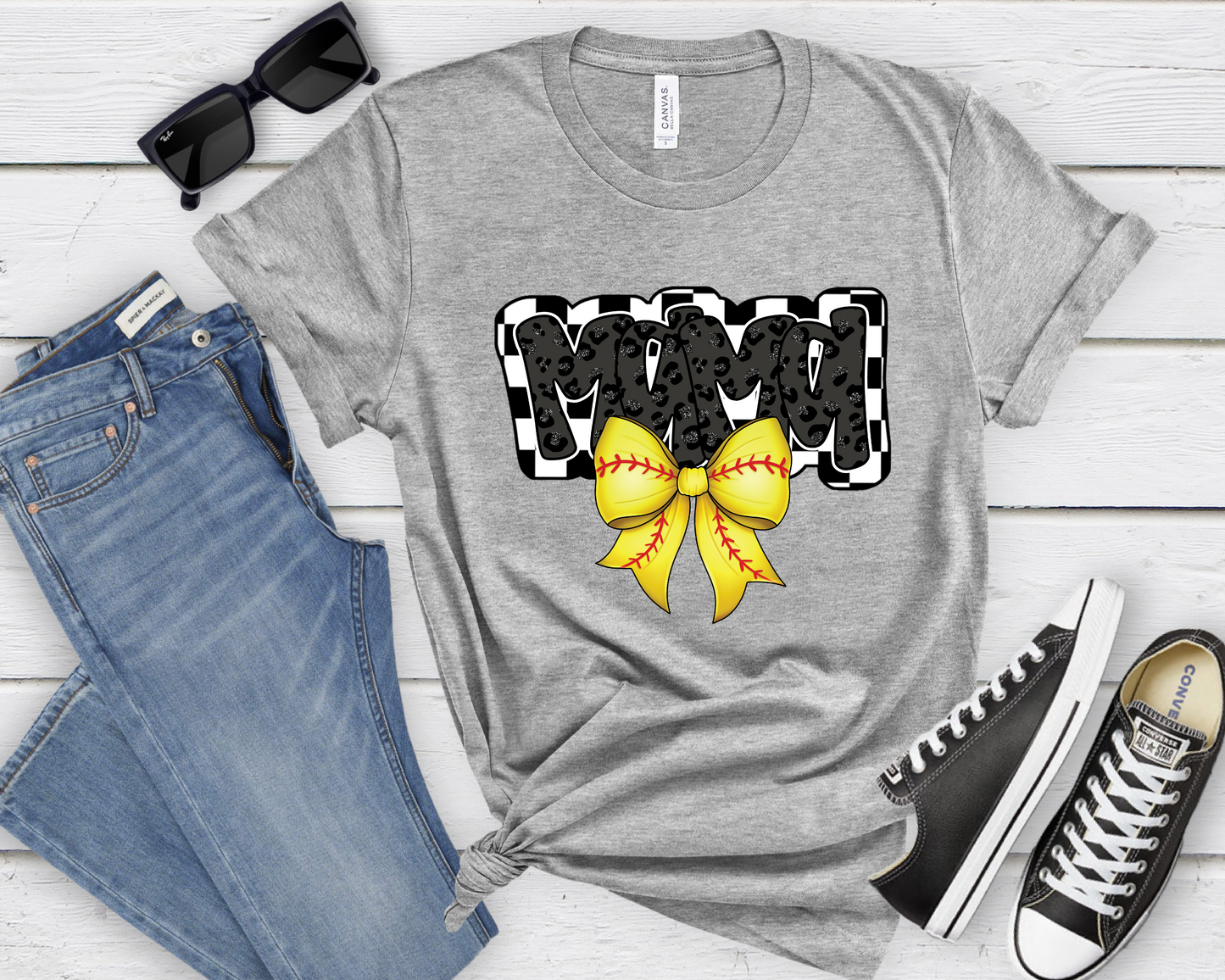 Softball Mama Bow T-shirt