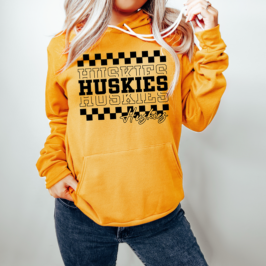 Checkered Stack Huskies Sweatshirt