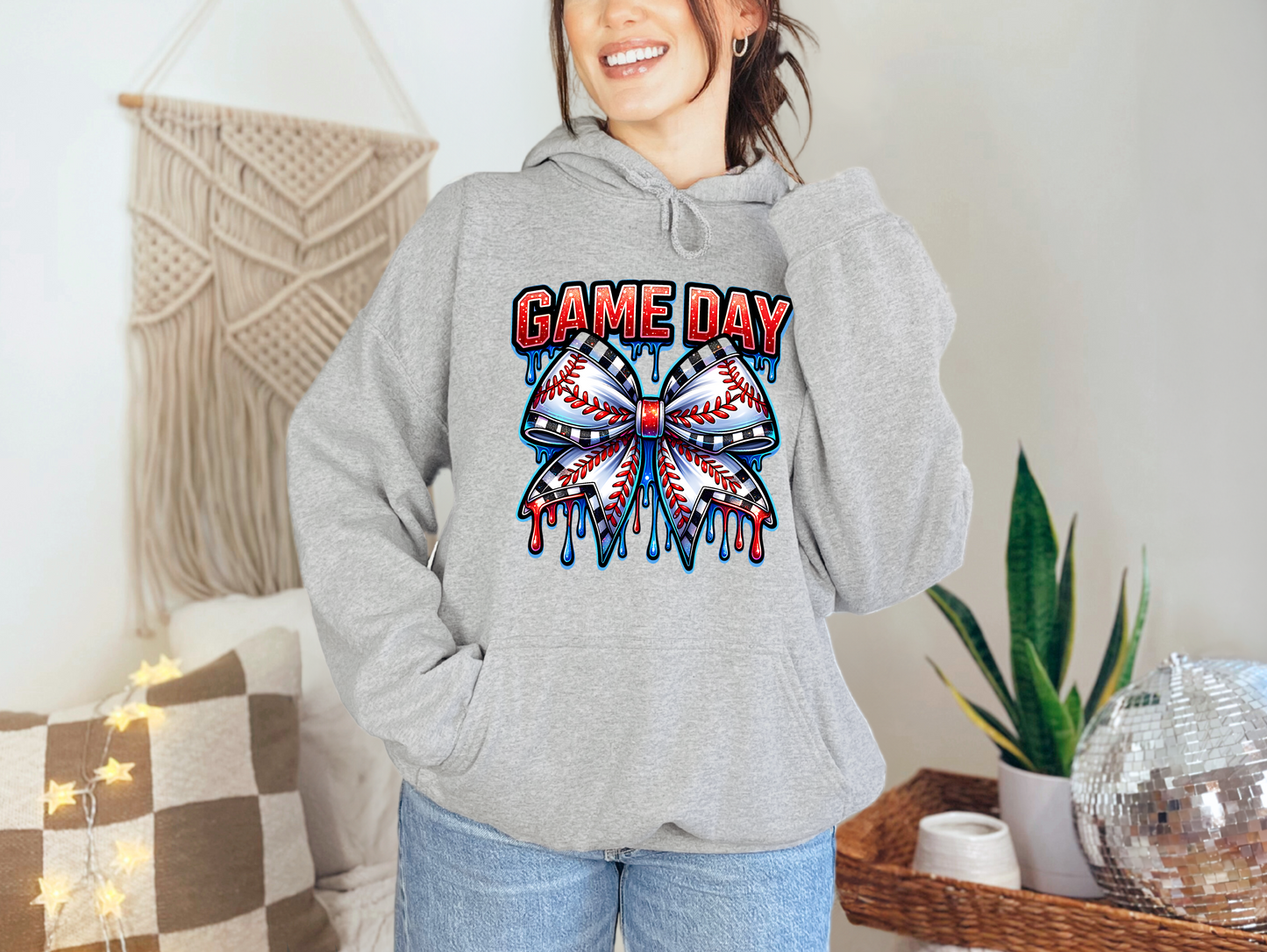 Baseball Game Day Drip Sweatshirt