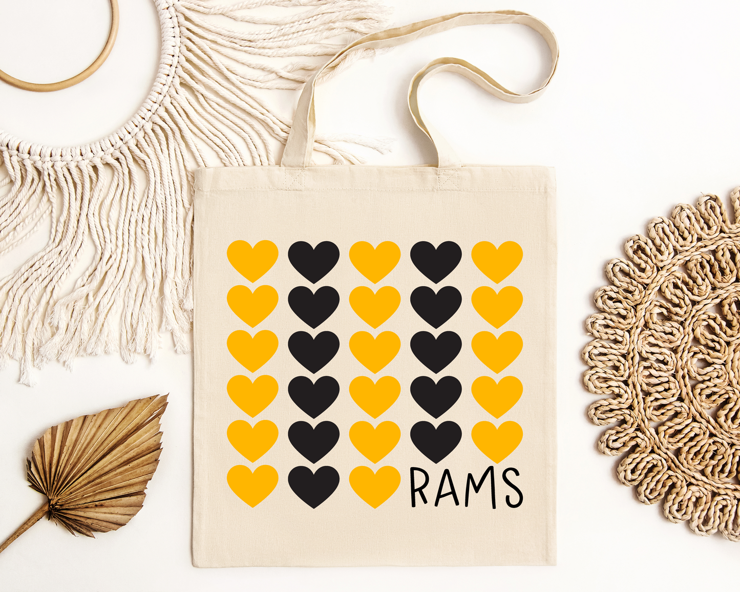 Heart Knit Rams Tote Bag