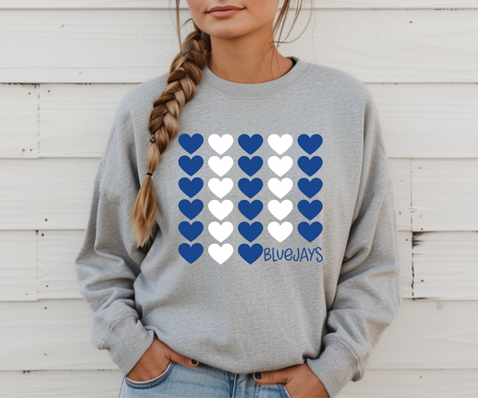 BF Bluejays Heart Knit Sweatshirt