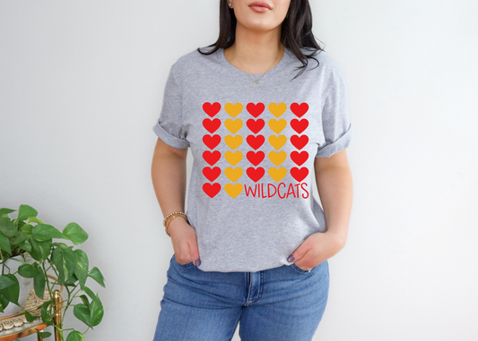 Carlisle Wildcats Heart Knit T-Shirt