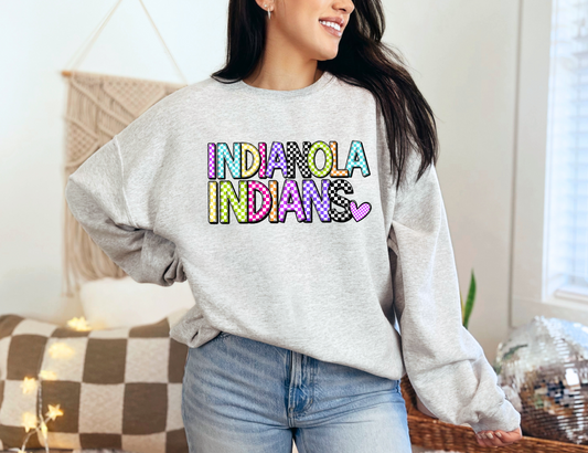 Bright Check Indianola Indians Sweatshirt