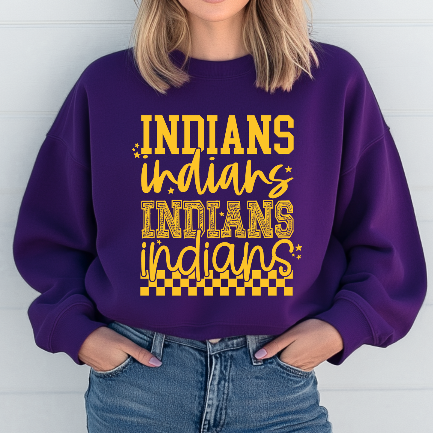 Indians Script Stack Sweatshirt