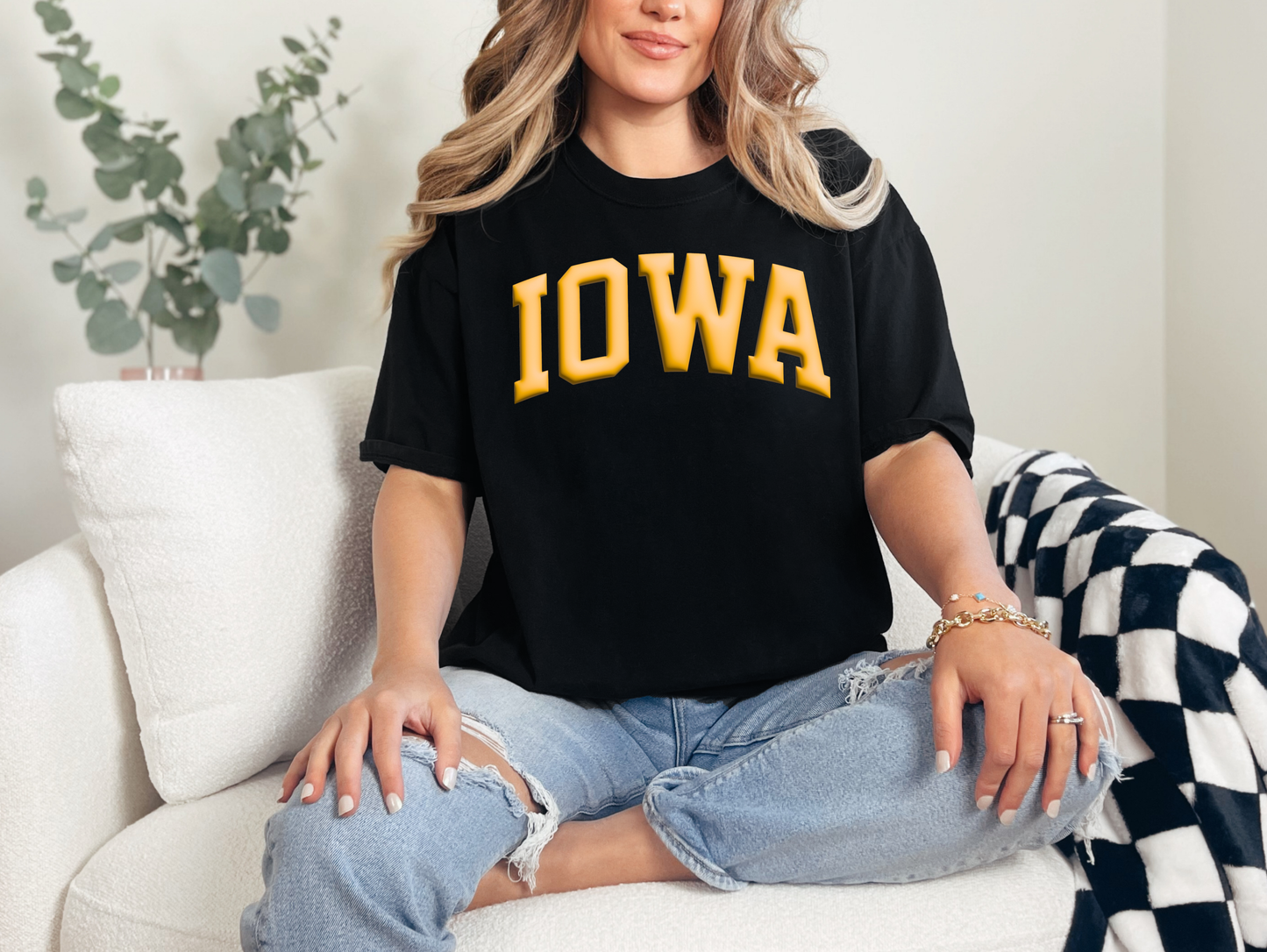 3D Puff Iowa T-shirt