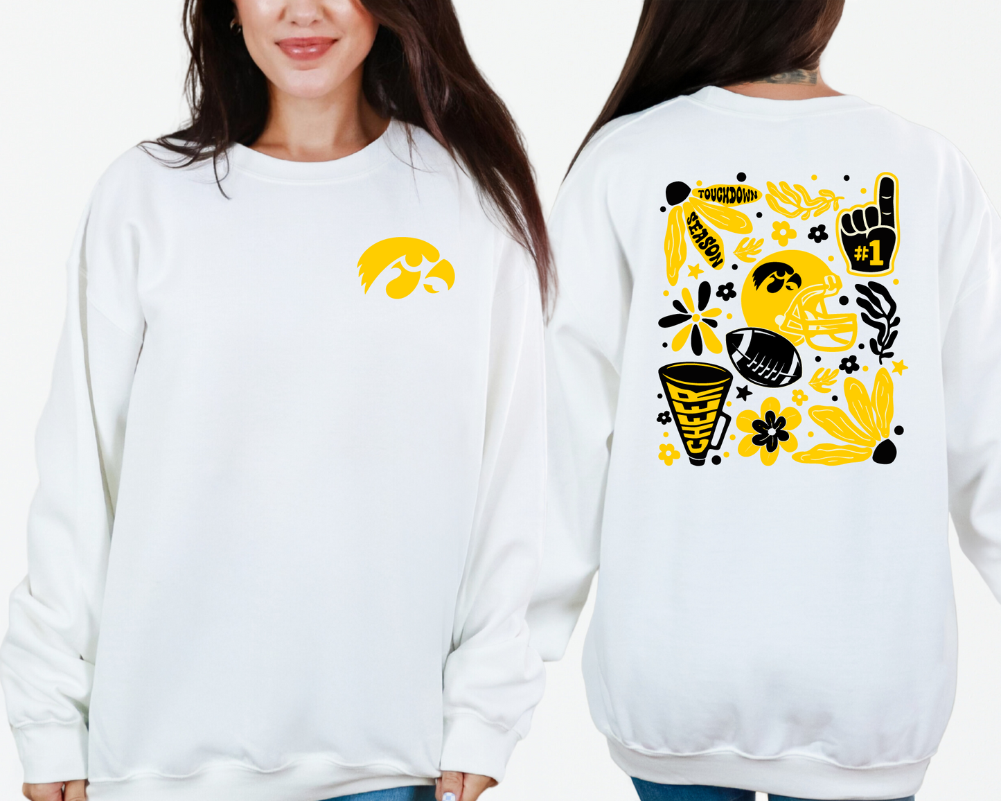 Iowa Hawkeyes Boho Football Sweatshirt