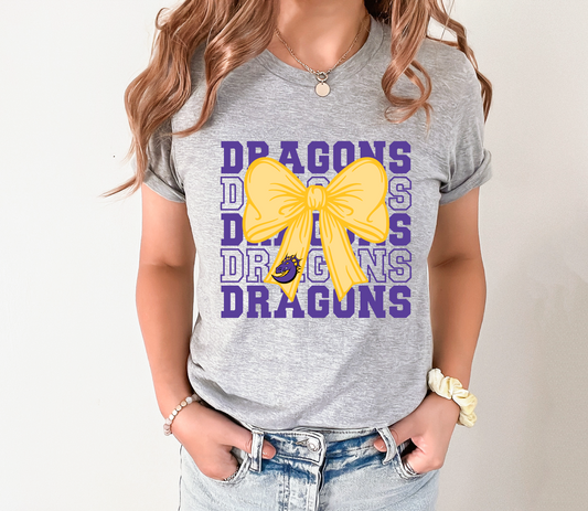 Johnston Dragons Coquette Bow T-Shirt