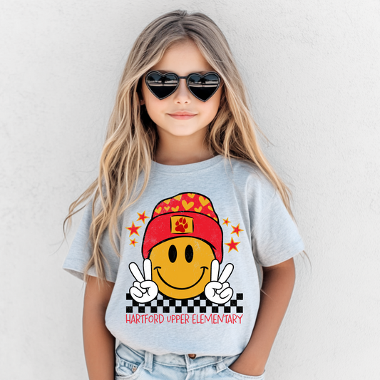 Upper Hartford Elementary SmilIng Beanie T-Shirt