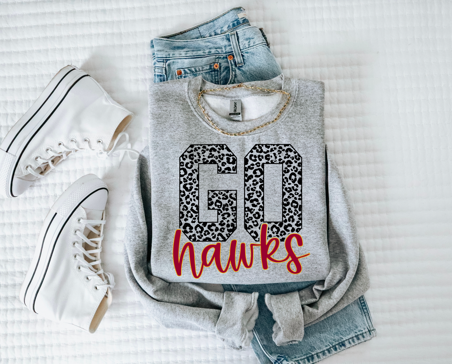 Go Ankeny Hawks Leopard Sweatshirt