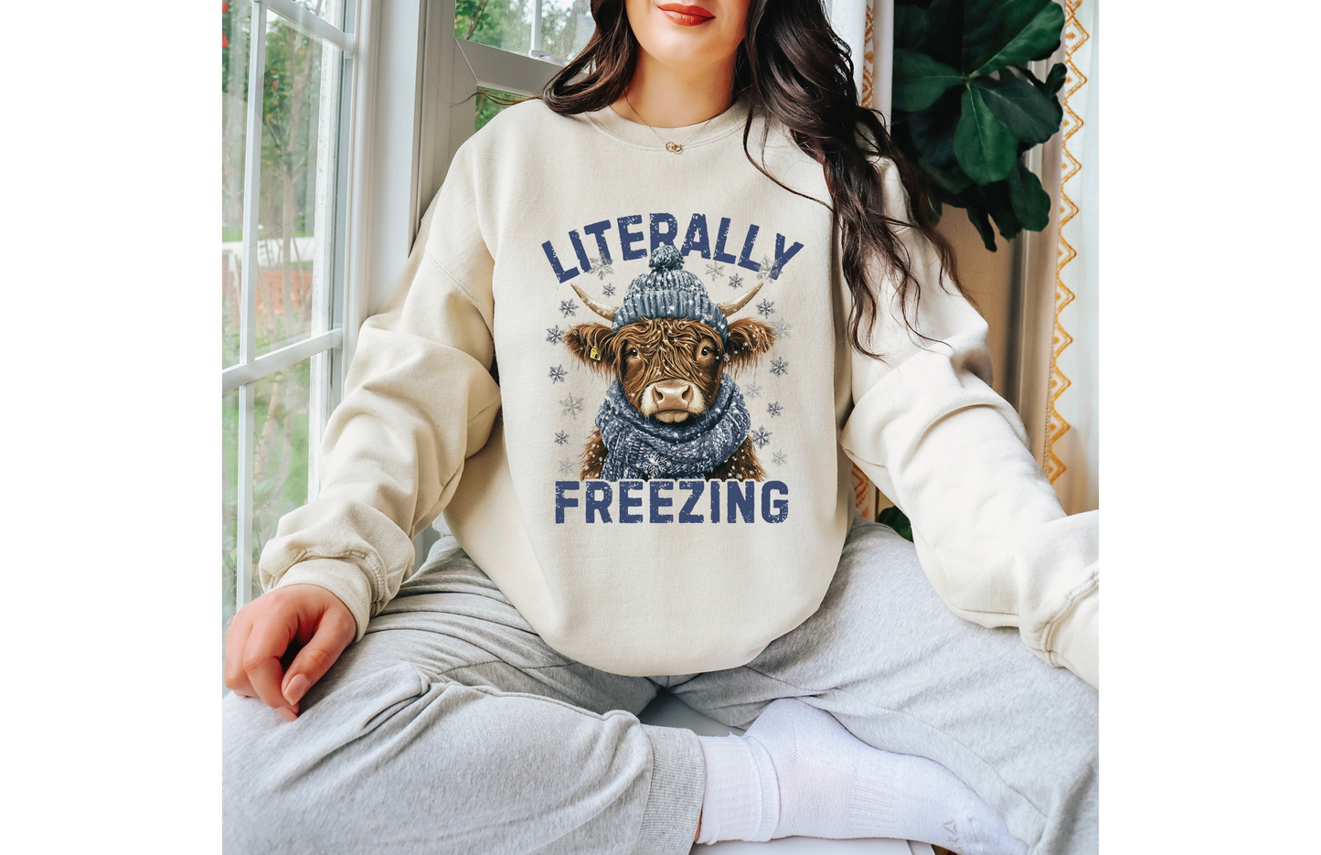 Literally Freezing Highland Cow Sweatshirt