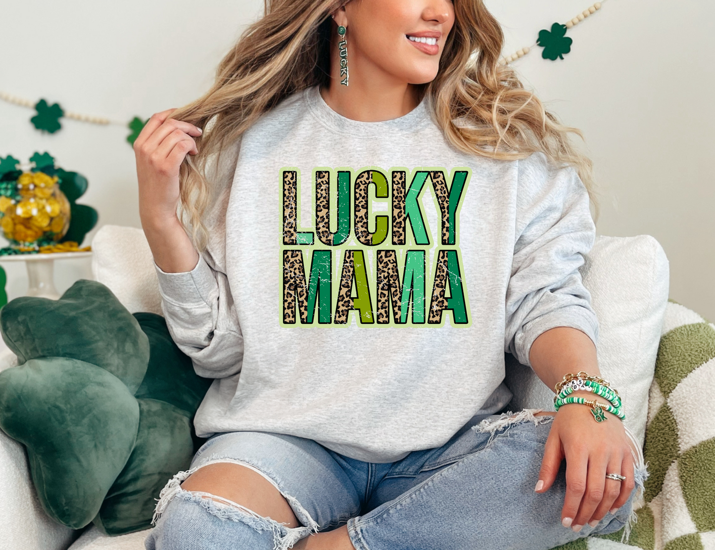 Lucky Mama Leopard Sweatshirt