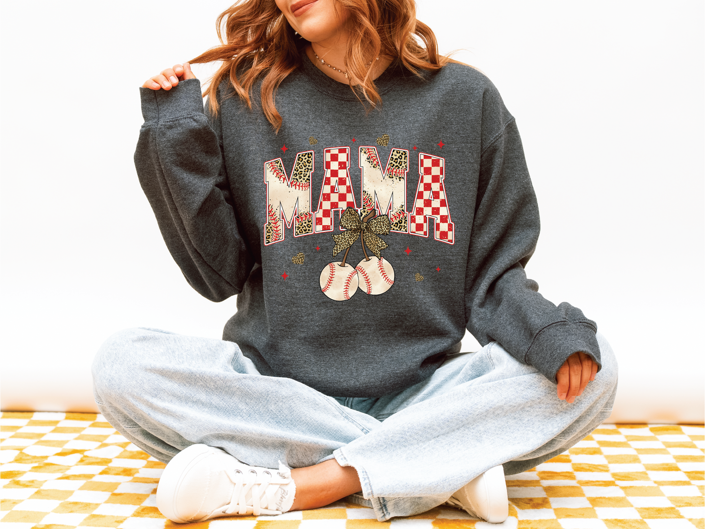 Baseball Mama Leopard Sweatshirt