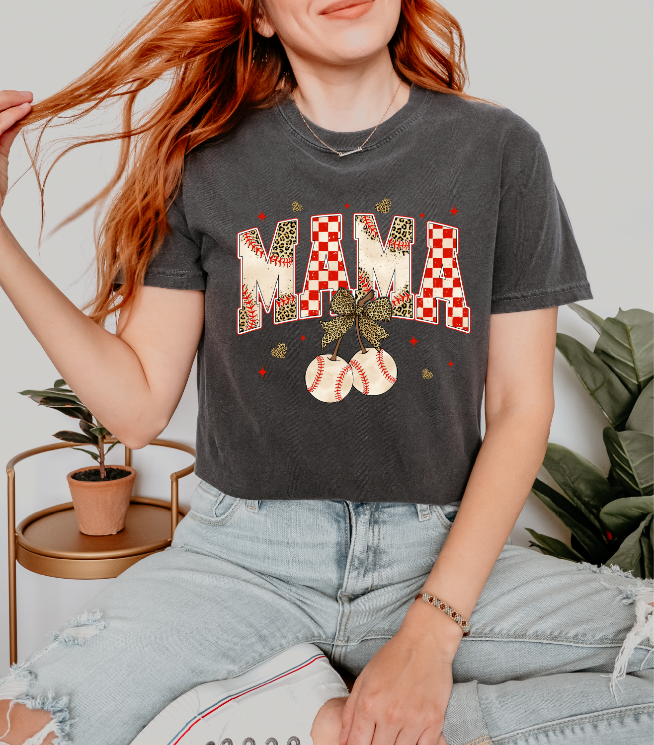 Baseball Mama Leopard T-shirt