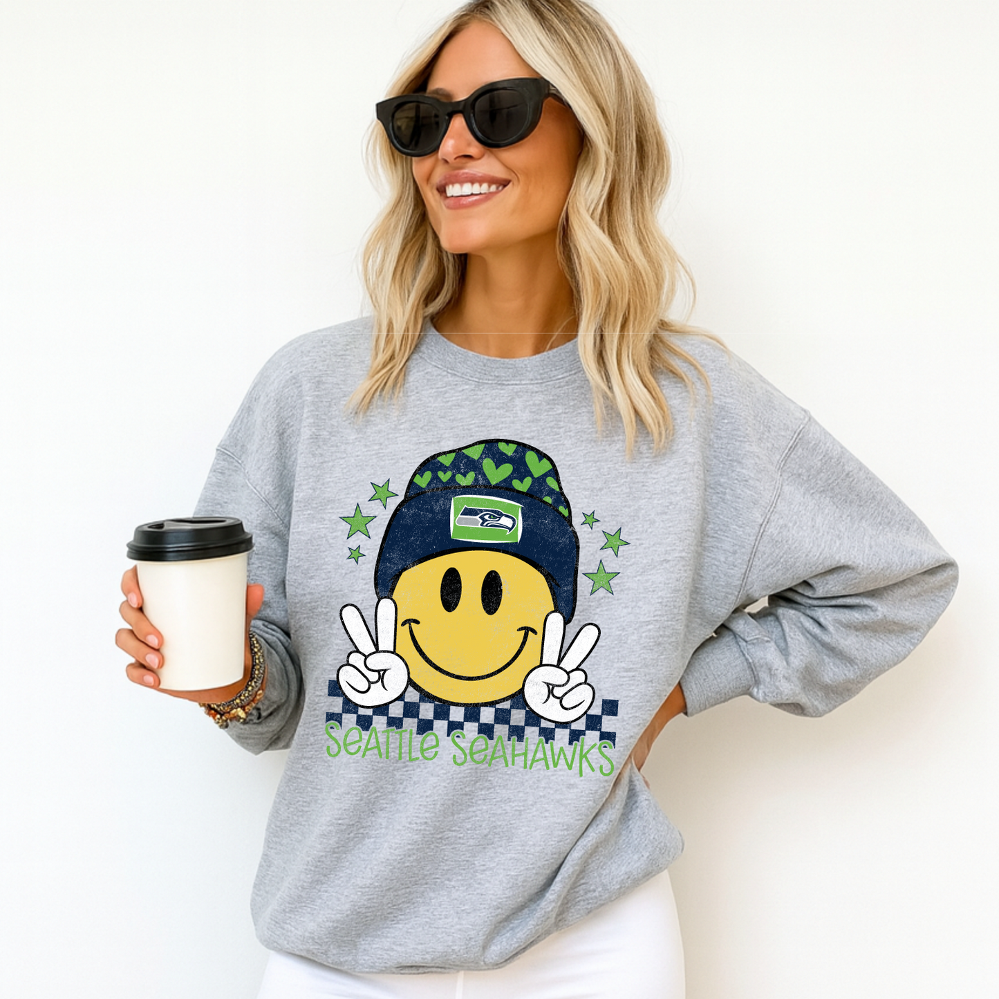 Seahawks Smiling Beanie Sweatshirt