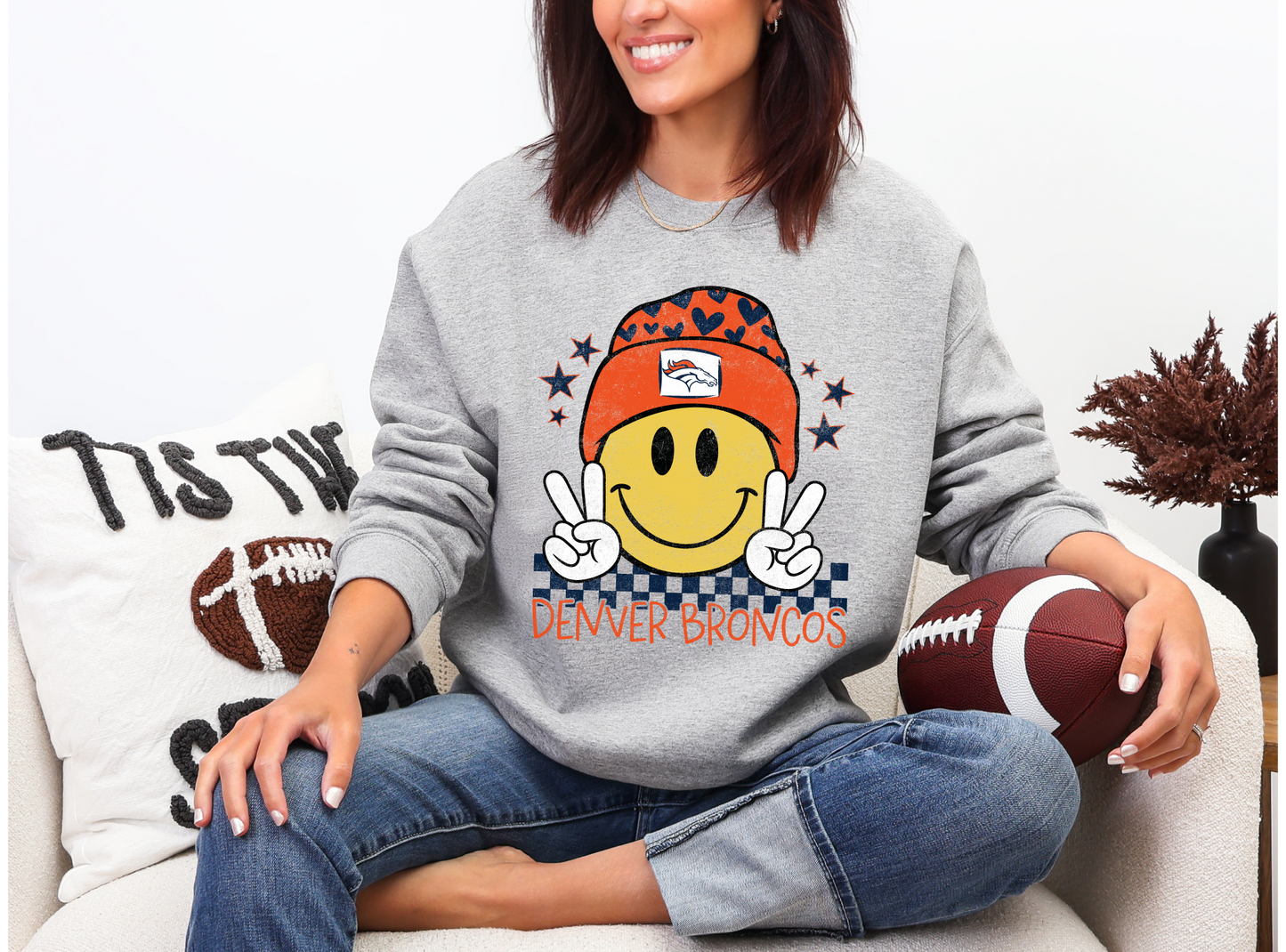 Broncos Smiling Beanie Sweatshirt