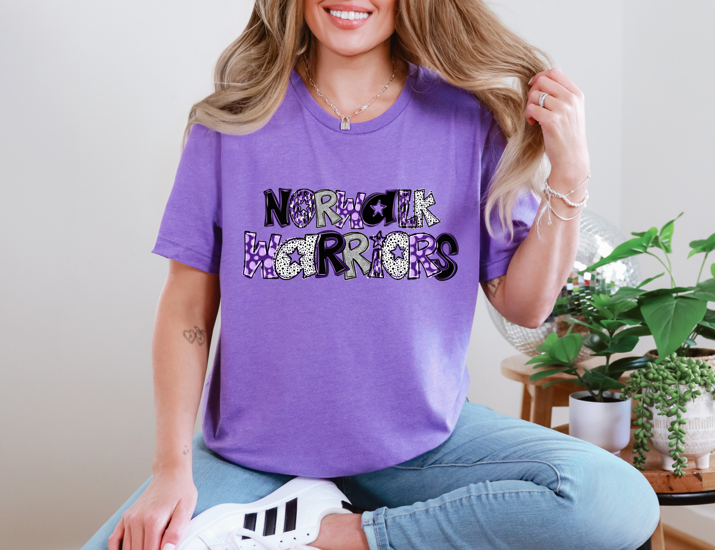 Norwalk Warriors Glitter Doodle T-shirt