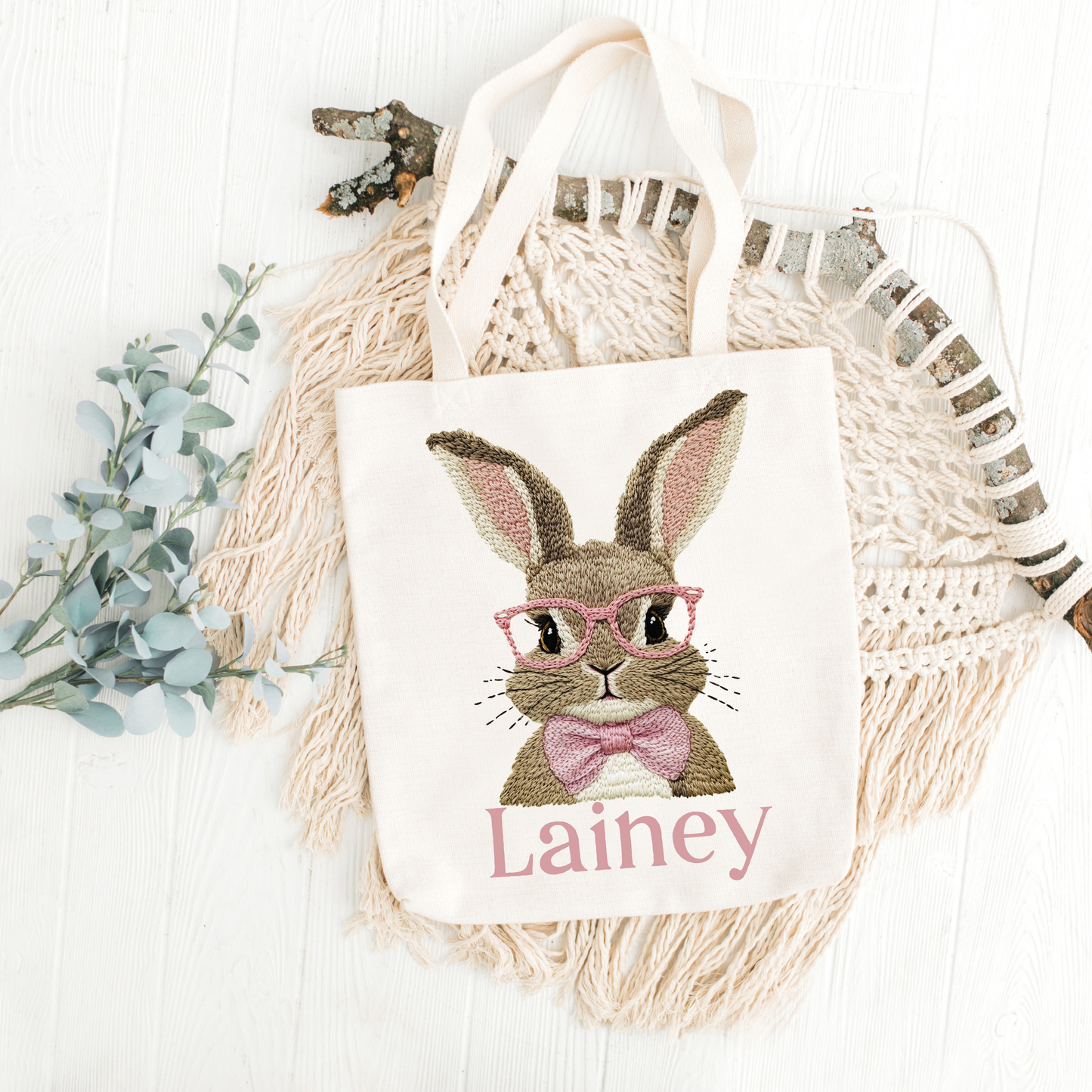 Personalized Easter Bunny Tote Bag