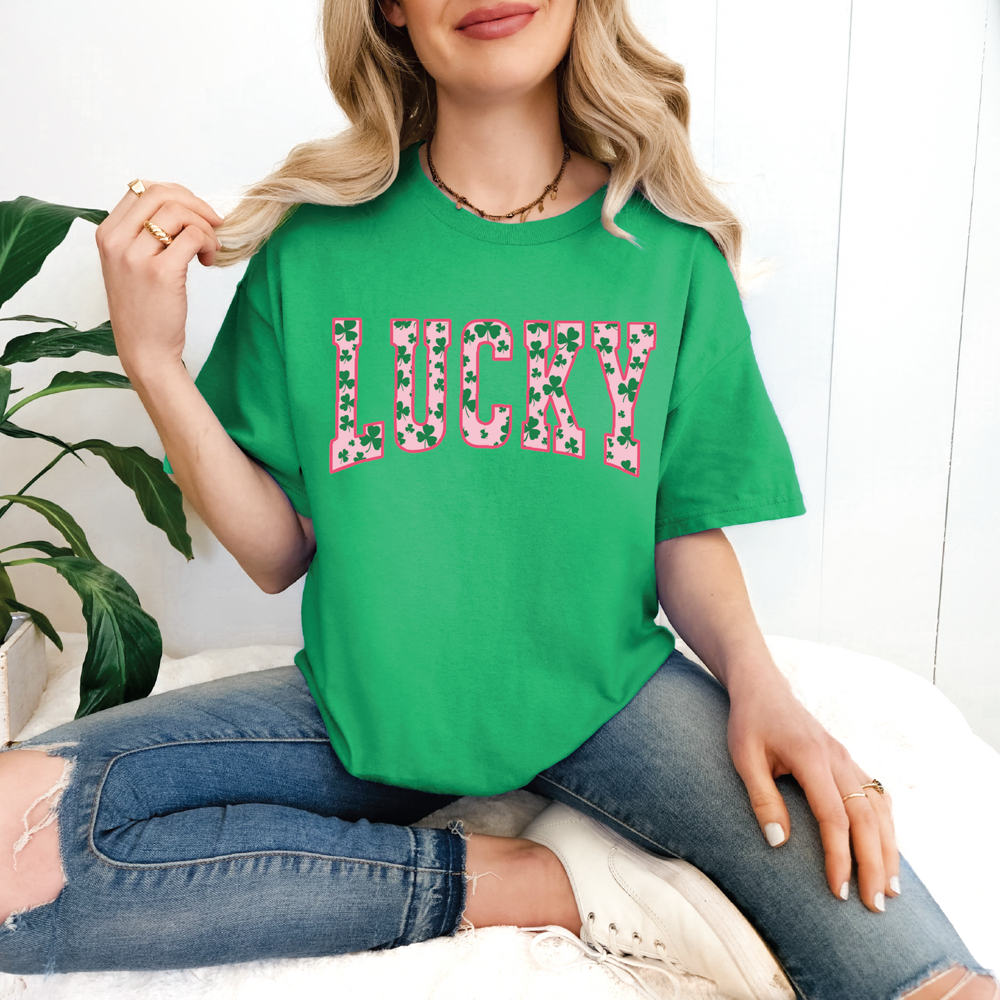 Lucky Pink Shamrock T-shirt