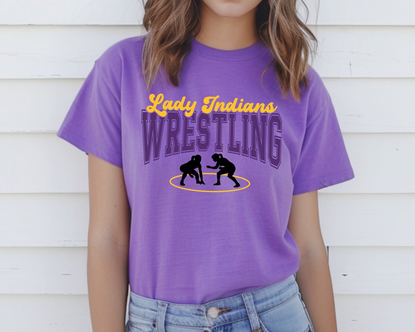 Lady Indians Groovy Wrestling T-Shirt