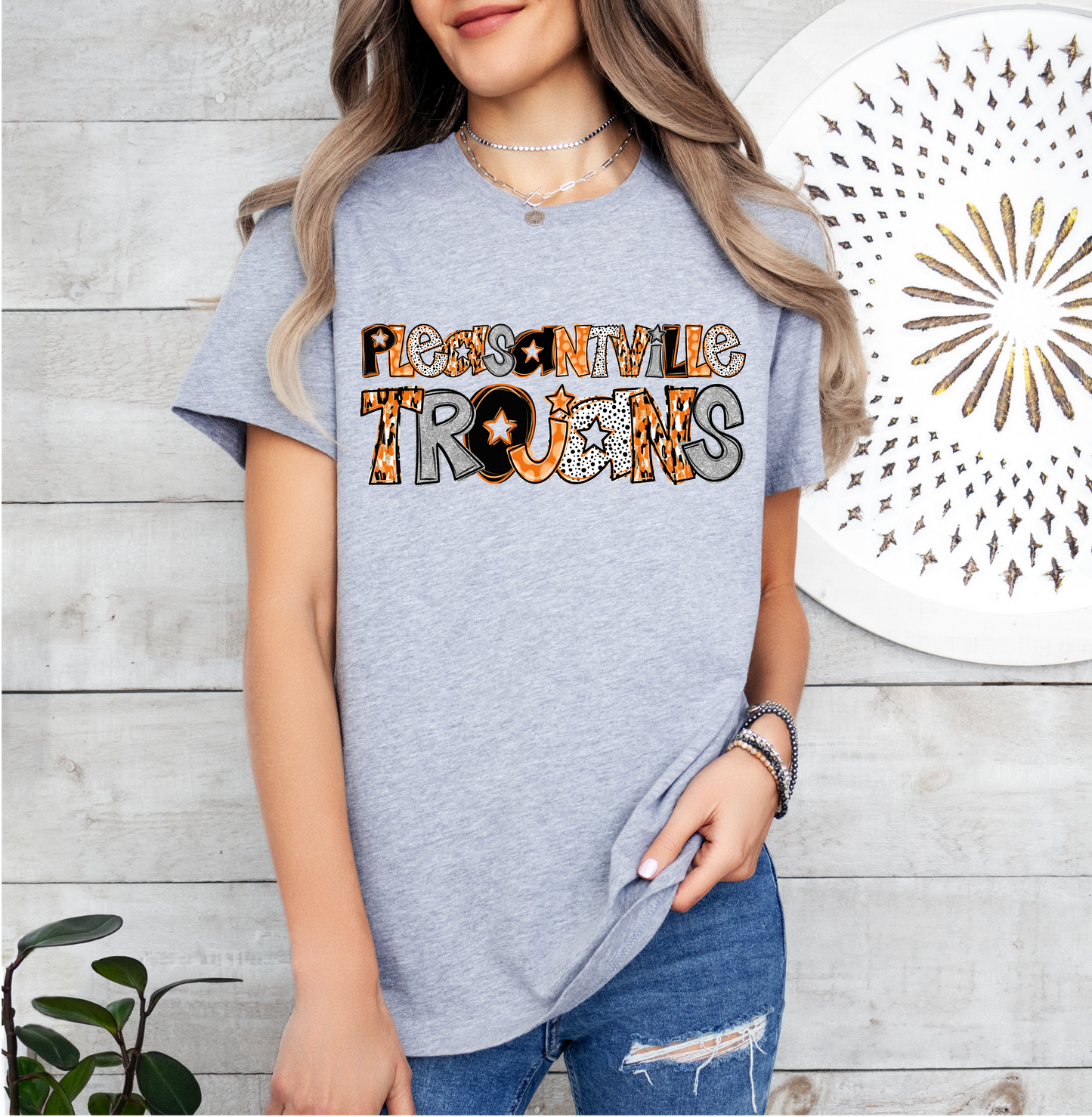Pleasantville Trojans Doodle T-shirt