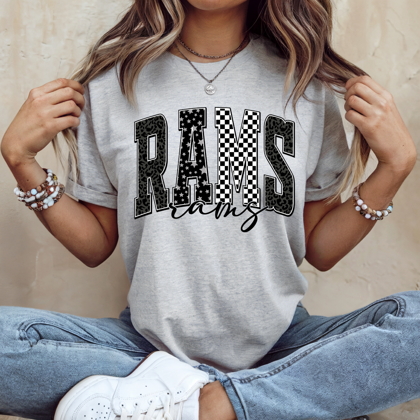 Patterned Rams T-shirt