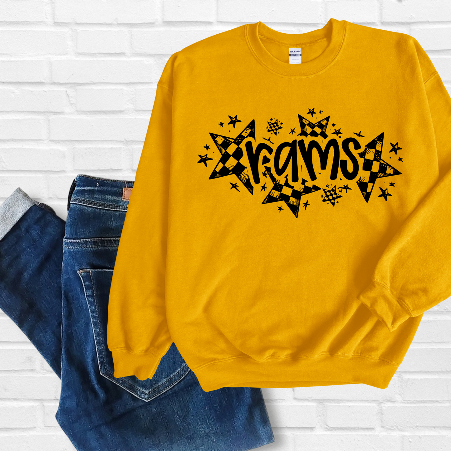 Checkered Star Rams Sweatshirt