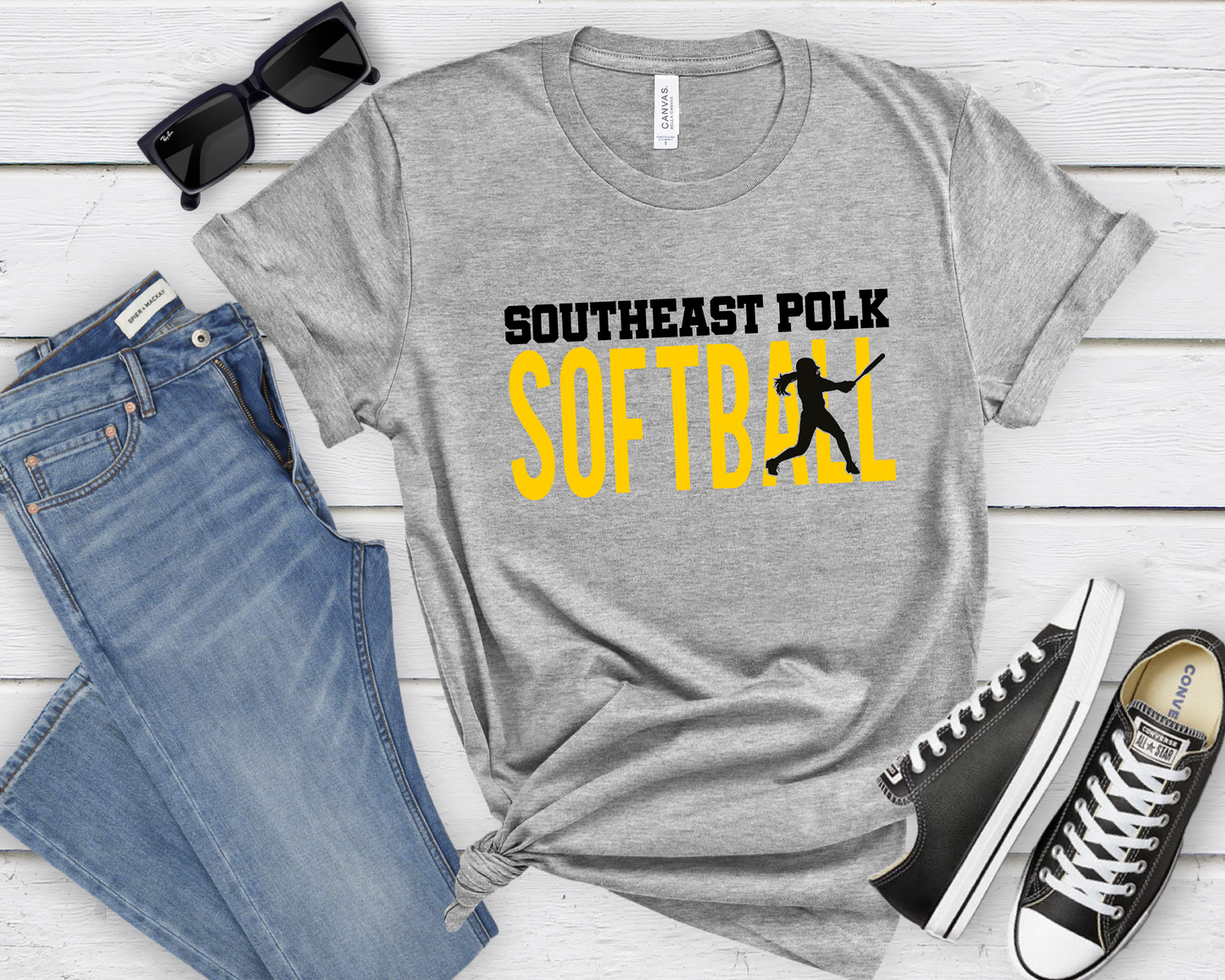 Softball Silhouette Rams T-shirt