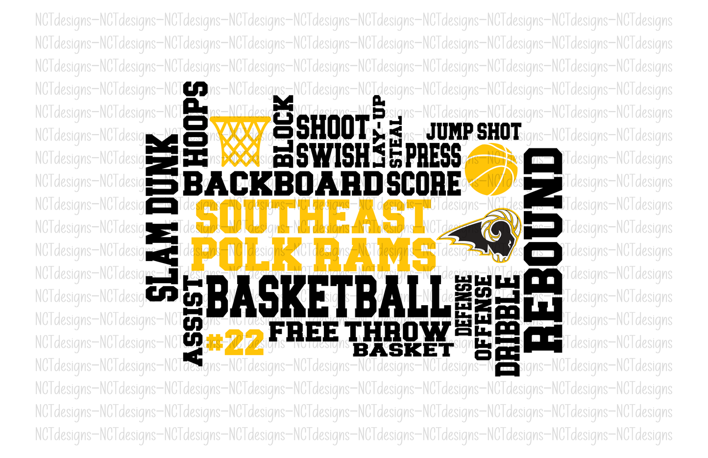 Basketball SEP Rams Collage T-shirt