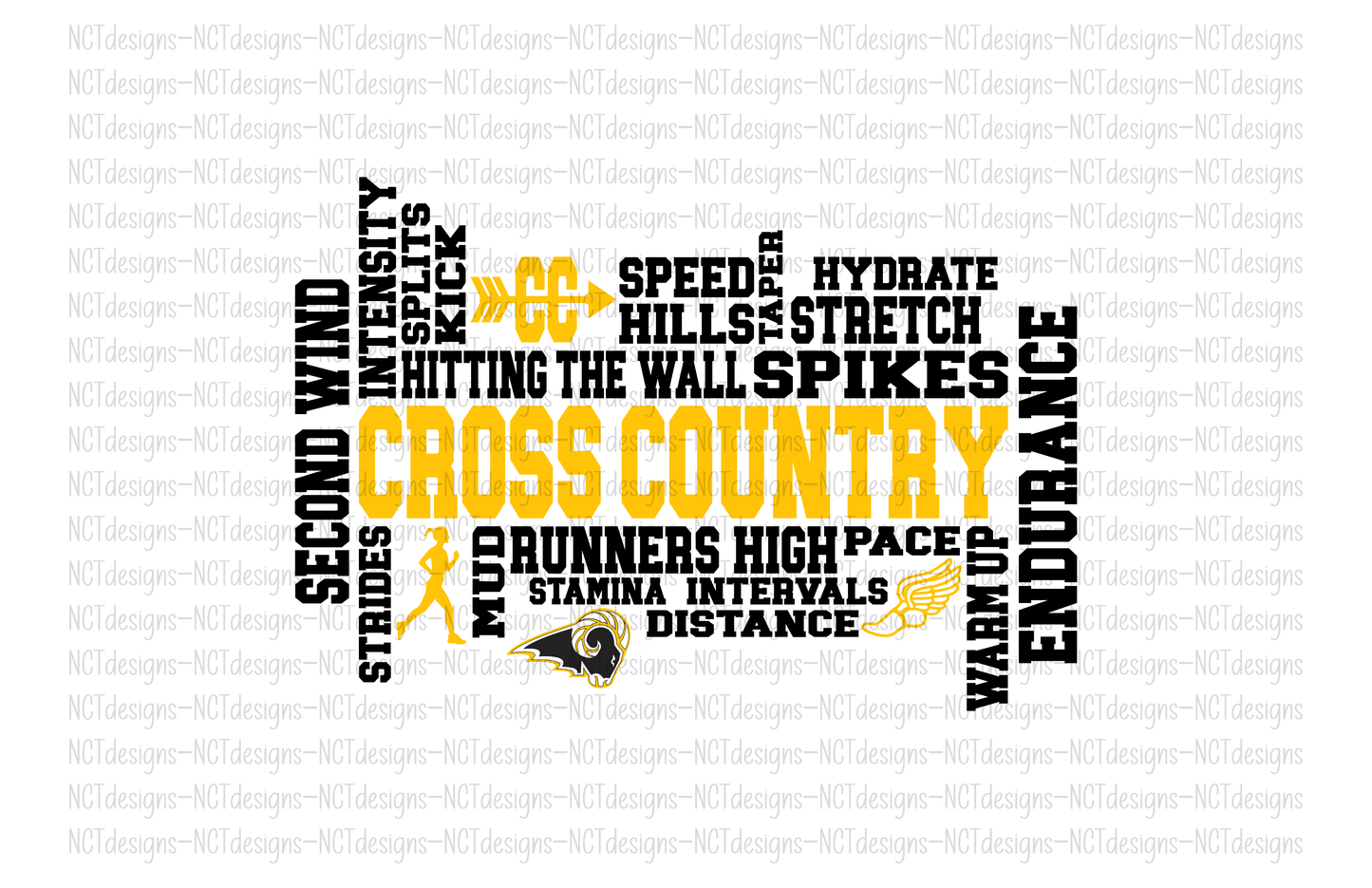 Cross Country SEP Rams Collage T-shirt