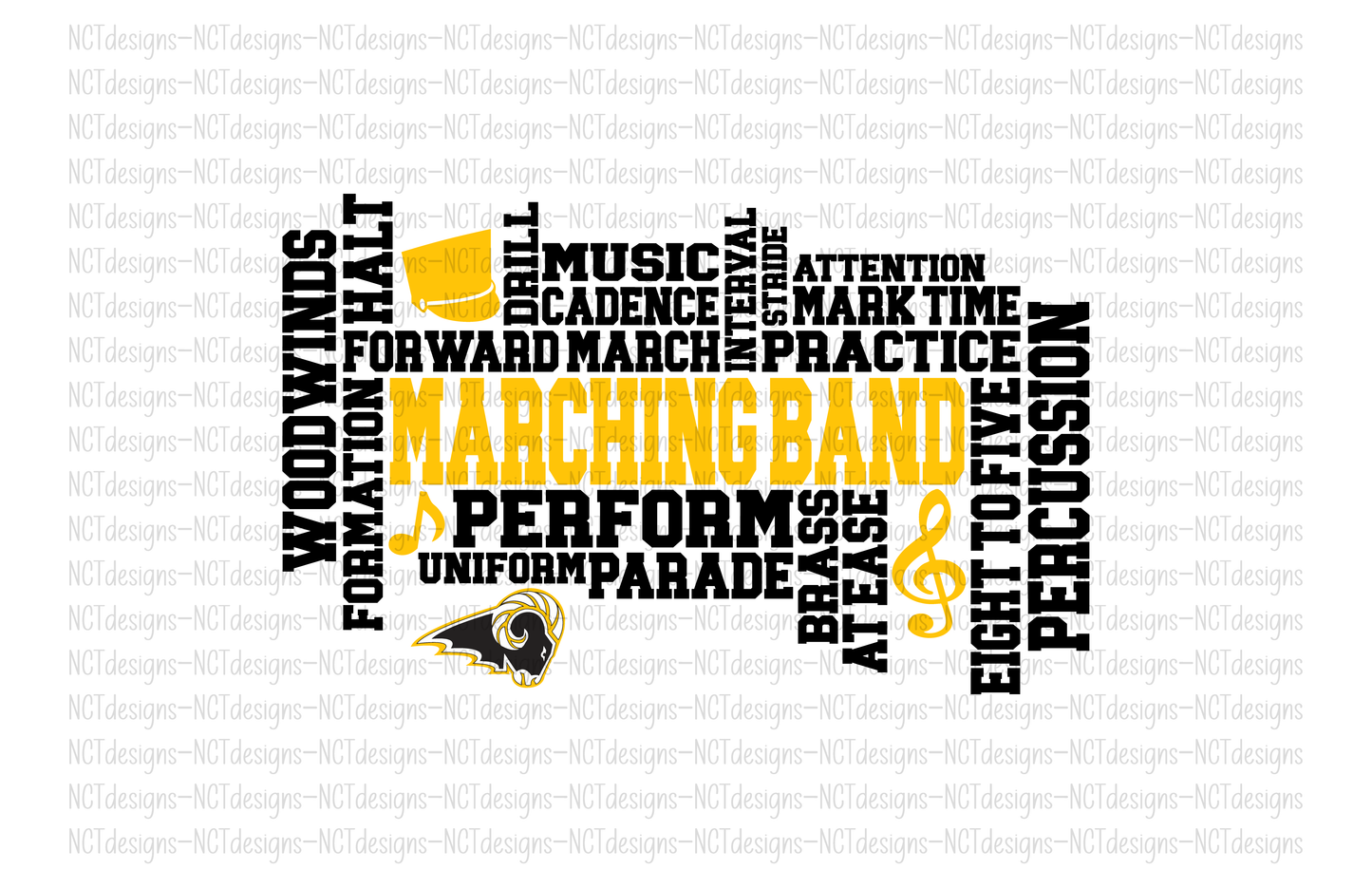 Marching Band SEP Rams Collage T-shirt