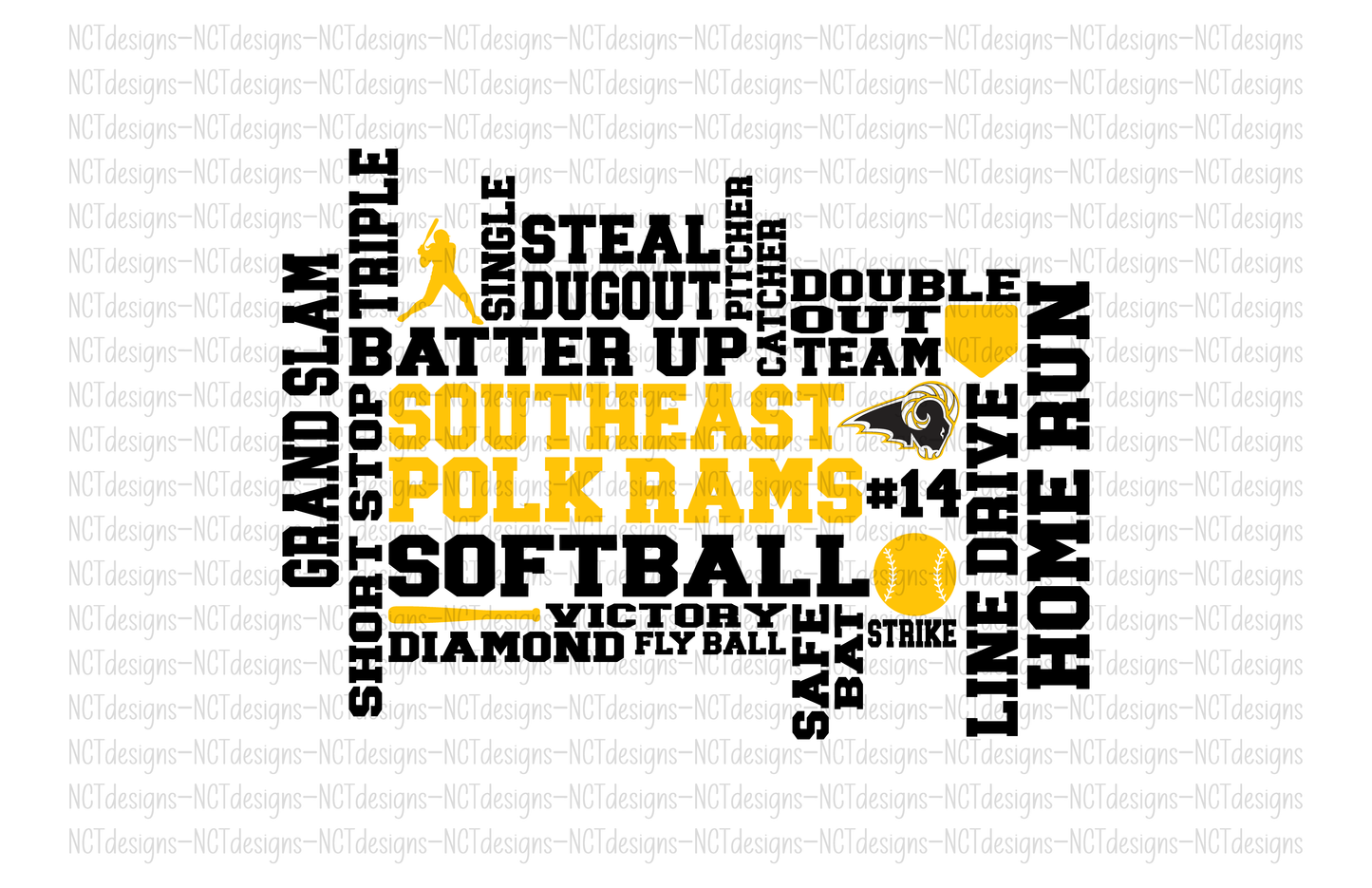 Softball SEP Rams Collage Sweatshirt