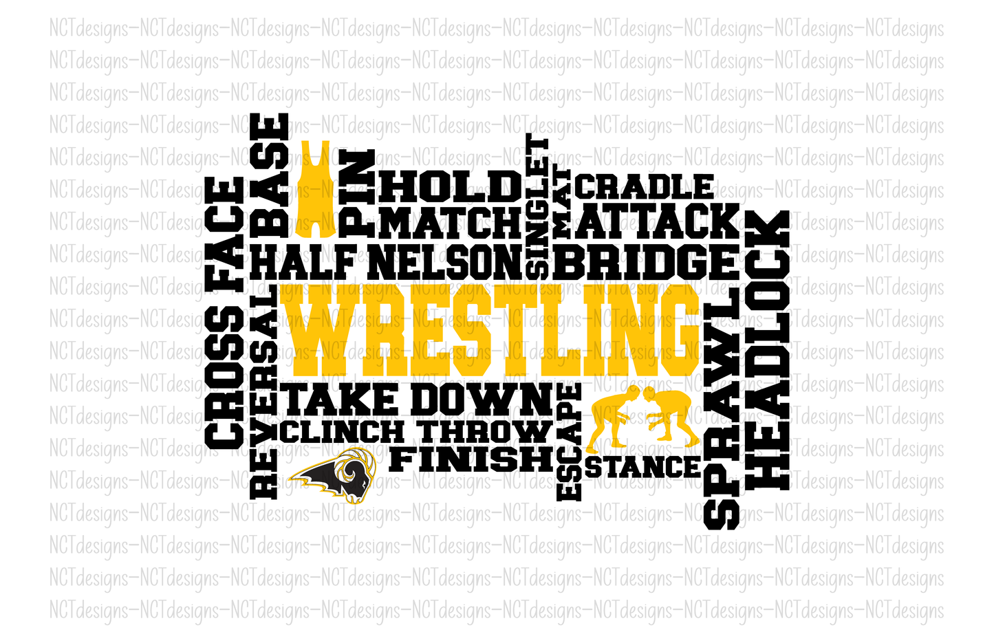 Wrestling SEP Rams Collage Sweatshirt