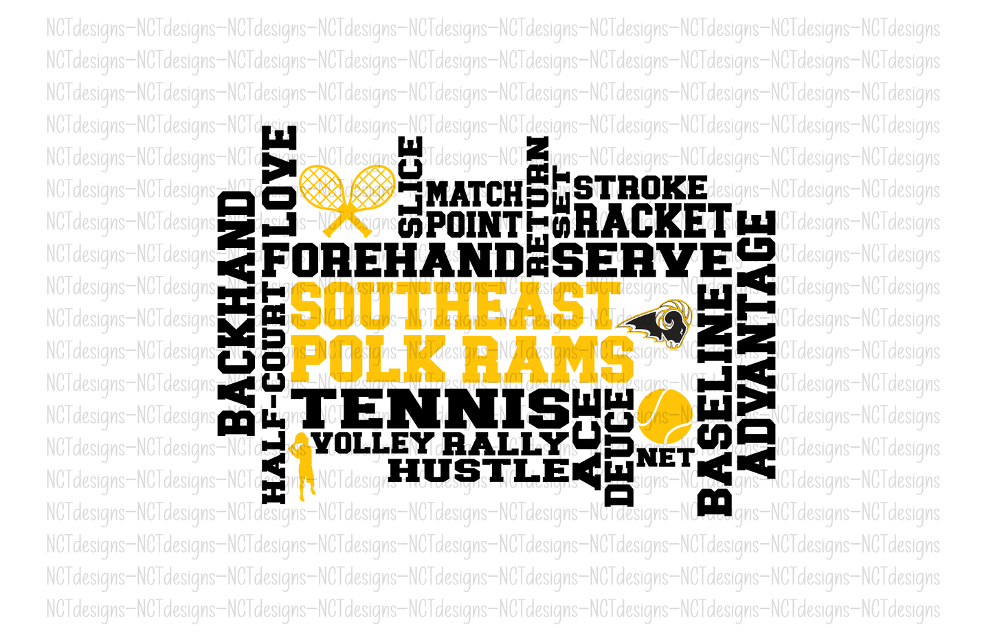 Tennis SEP Rams Collage T-shirt