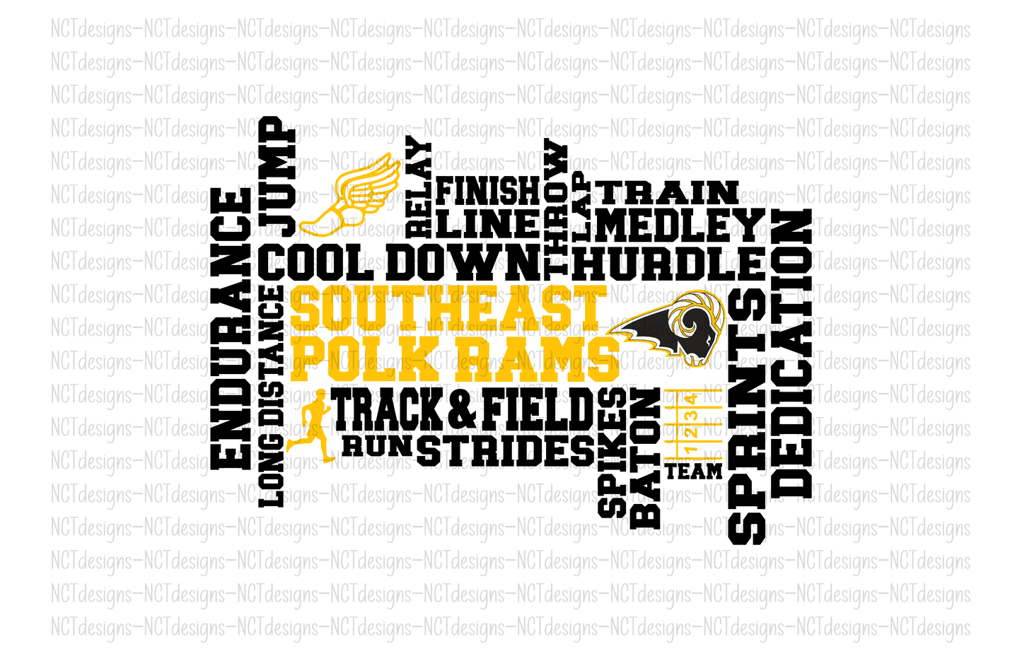 Track & Field SEP Rams Collage T-shirt