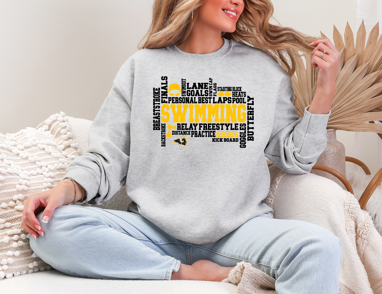 Swimming SEP Rams Collage Sweatshirt